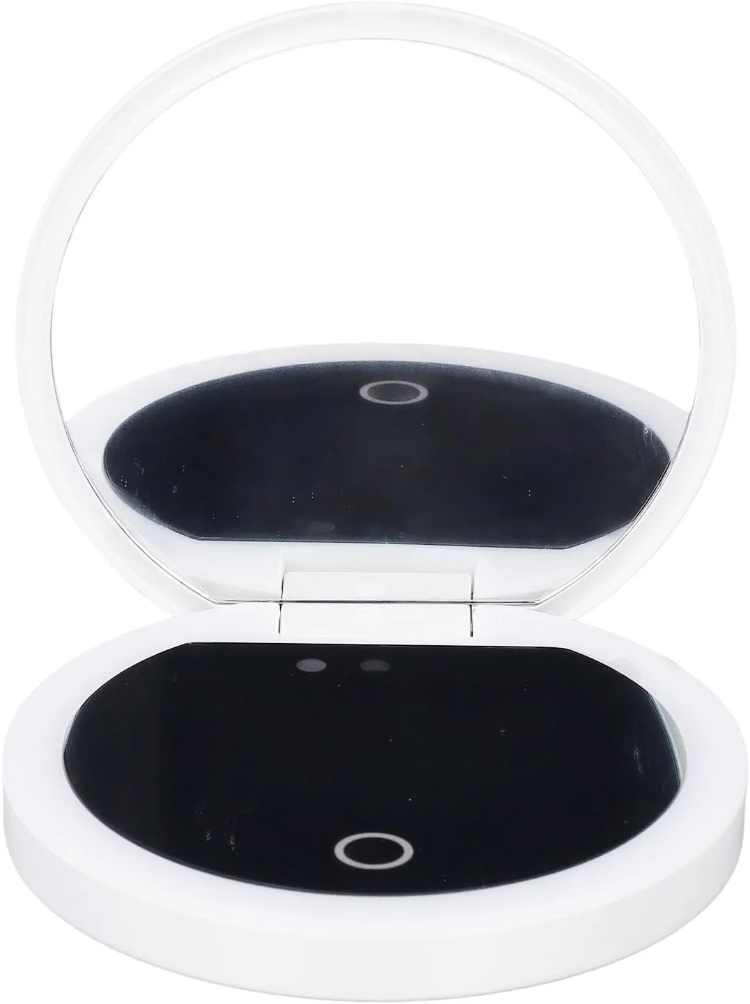 GOWENIC HD Camera Mirror with, 2X Magnification Compact Makeup Mirror, LED Light Control for Travel, Outdoor