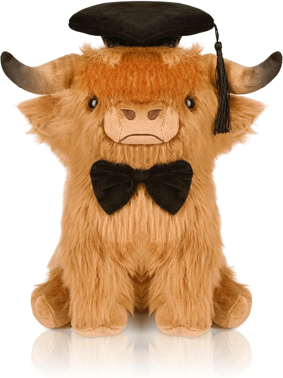 Graduation Highland Cow Stuffed Animal, Graduation Plush Gifts for Class of 2025 Kindergarten Preschool High School & College (23cm/H)