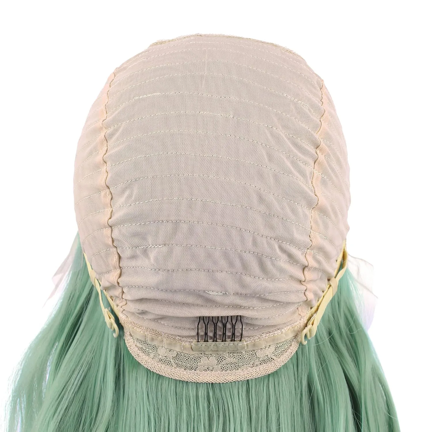 Green Cosplay Lace Front Wig Long Wavy Synthetic Wigs Heat Resistant Free Part 26 Inch Lace Front Synthetic Wig