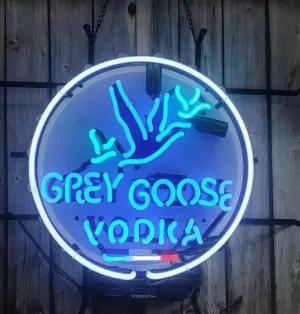 Grey Goose Vodka Neon Light,Neon Signs Beer Bar Club Bedroom Glass Neon Signs for Office Hotel Pub Man Cave Neon Light Art Wall Lights 24 X 20 Inches