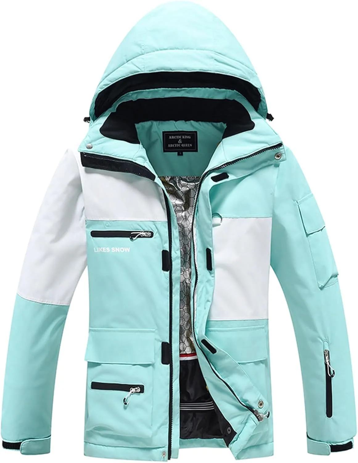 GS SNOWING Women's Ski Jackets and Pants Set Windproof Waterproof Colorful Snowboard Snowsuit