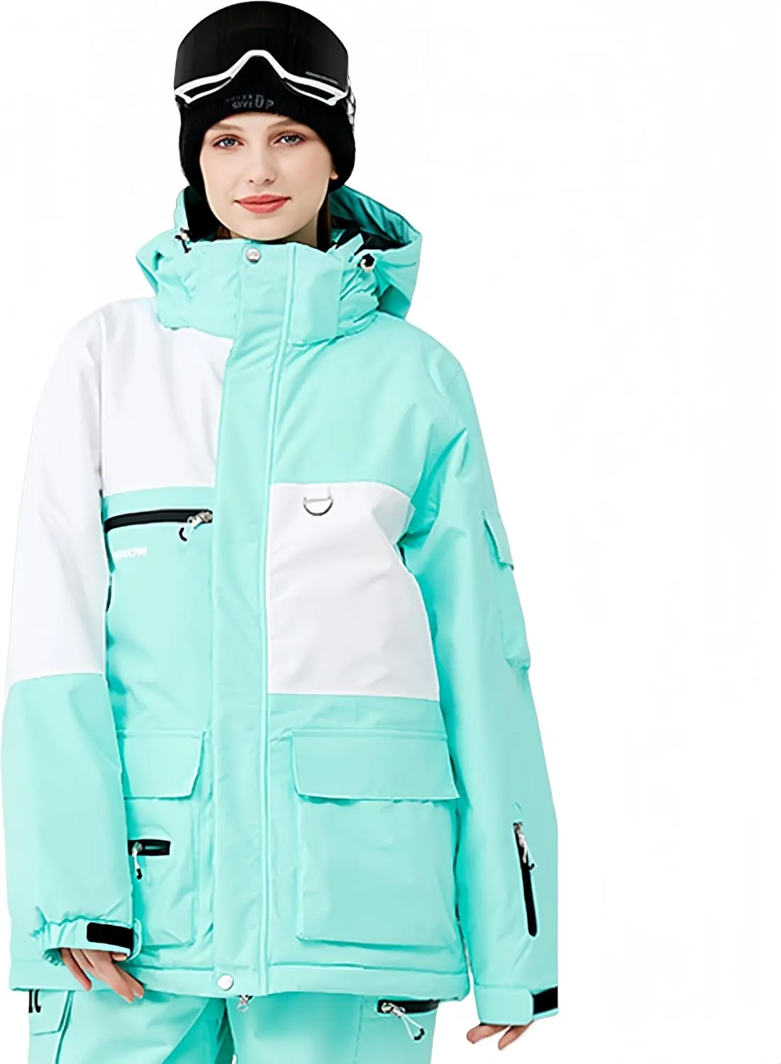 GS SNOWING Women's Ski Jackets and Pants Set Windproof Waterproof Colorful Snowboard Snowsuit