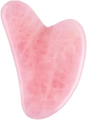 GUA Sha-Massager Natural Stone Quartz Rose Amethyst and Jade Facial Gouache Scraper Anti-Wrinkle Tool for Stretching Leather and Neck-Rose Quartz 1