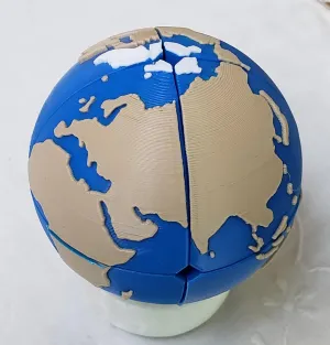 Guzzle World Globe 3D Puzzle, Educational Geography Learning Toy, Blue and Beige