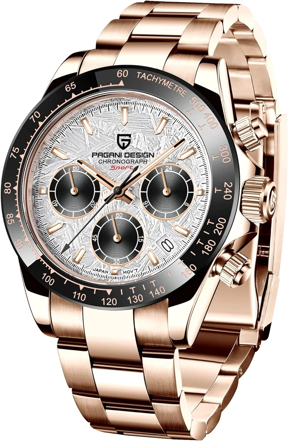 HaiQin Pagani Design Classic Men's Multifunctional Chronograph Full Stainless Steel Japanese VK63 Quartz Movement Tester 100m Waterproof Luxury Business Watch