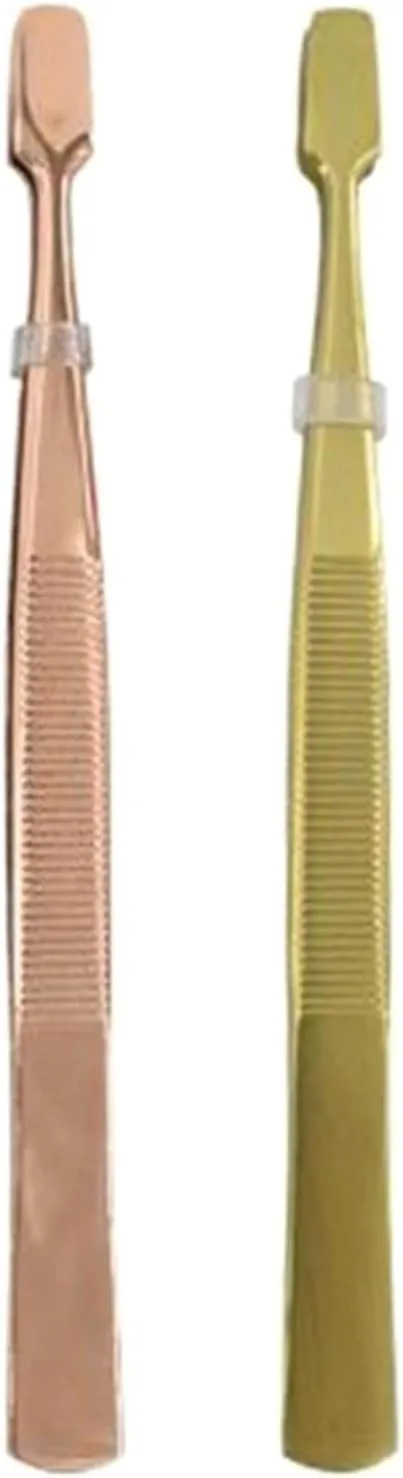 Hair Removal Tweezers Professional Eyebrow Tweezer Slanted Puller Stainless Steel Face Nose Hair Remover Excellent Closure Eyebrow Clip Tool(Gold)