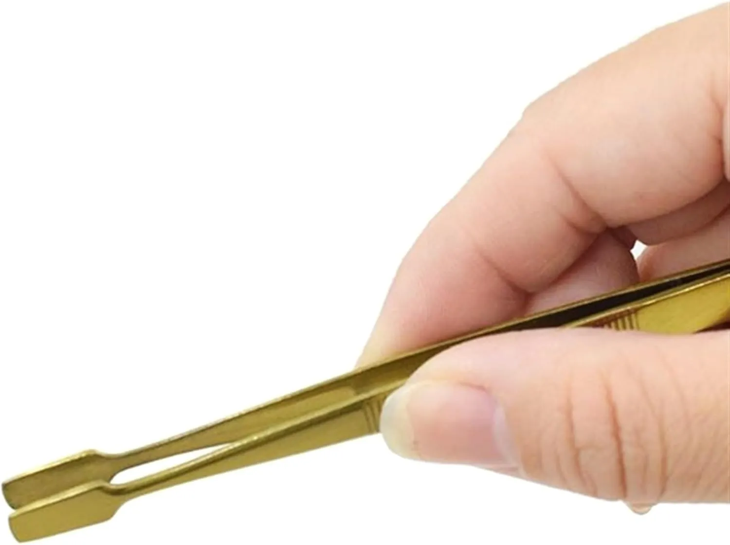 Hair Removal Tweezers Professional Eyebrow Tweezer Slanted Puller Stainless Steel Face Nose Hair Remover Excellent Closure Eyebrow Clip Tool(Gold)