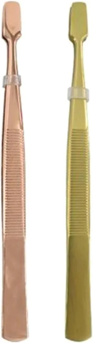 Hair Removal Tweezers Professional Eyebrow Tweezer Slanted Puller Stainless Steel Face Nose Hair Remover Excellent Closure Eyebrow Clip Tool(Gold)