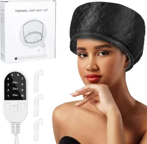 Hair Steamer for Deep Conditioning, Heat Cap for Natural Hair Home use Thermal Steamer 10 Level Heats Up Quickly with Timer Settings Electric Heat Hair Spa Hat