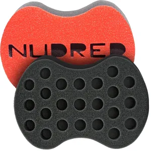 Hair Twisting Brush for Black Men and Women, Barber Tool for Afro Style Dreads, Coils & Twists, Large Hole Curl Sponge Brush (Red)