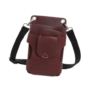 Hairdresser Tool Carrier, Barber Waist Pack, Scissor Holder for Beauty Professionals, Deep Red