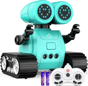 Hamourd Robot Toys - Kids Rechargeable RC Robots with Gesture Sensing, Walkie-Talkie, Flexible Head & Arms, Programming Motion, Dance Moves, Music, Shining LED Eyes, Girls Boys Birthday,Jade Green
