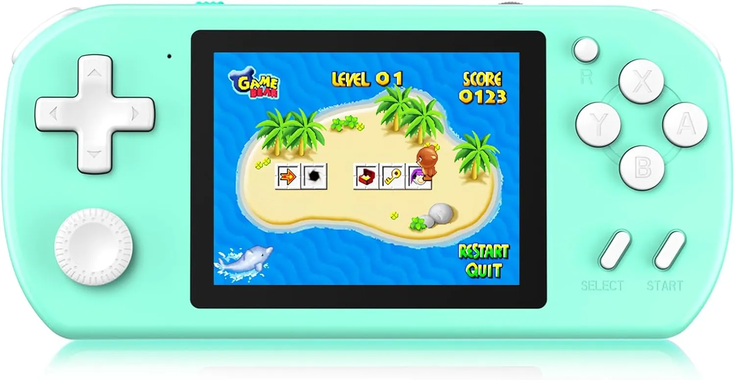 Handheld Games for Kids Preloaded 218 Retro Video Games, Portable Gaming System with 3.0" Screen Rechargeable Battery, Mini Arcade Electronic Toy Birthday Gifts for Boys Girls (Cyan)