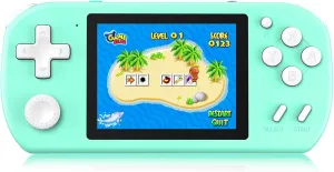 Handheld Games for Kids Preloaded 218 Retro Video Games, Portable Gaming System with 3.0" Screen Rechargeable Battery, Mini Arcade Electronic Toy Birthday Gifts for Boys Girls (Cyan)