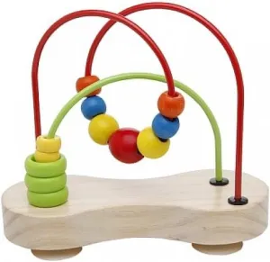 Hape Double Bubble Wooden Bead Maze | Award Winning Educational Wire Roller Coaster Sorting Puzzle Early Development Toy for Babies and Toddlers