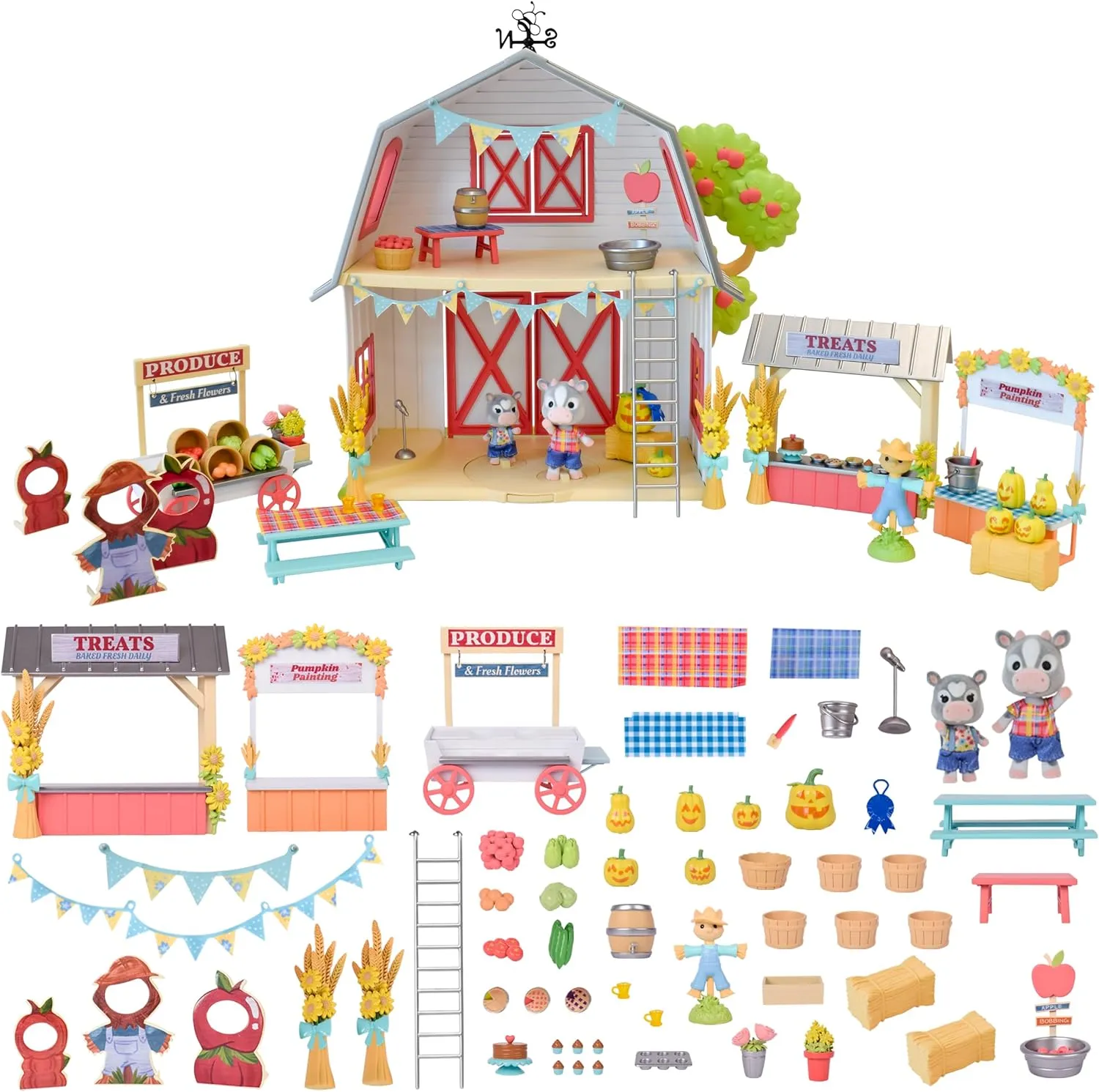 Harvest Festival, Complete Set with Miniature Doll Figures, 62 Pieces , Ages 3 