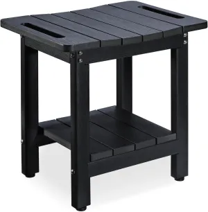 HDPE Shower Bench for Inside Spray Bath – Waterproof, Durable Shower Seat for Adults – Non-Slip Bathe Chair Stool with Adjustable Feet for Bathroom, Bathtub, Supports Up to 300 lbs, Black