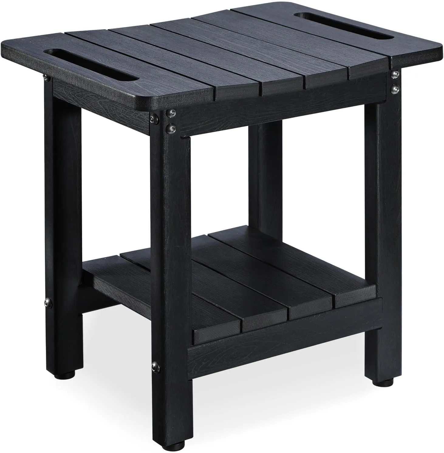 HDPE Shower Bench for Inside Spray Bath – Waterproof, Durable Shower Seat for Adults – Non-Slip Bathe Chair Stool with Adjustable Feet for Bathroom, Bathtub, Supports Up to 300 lbs, Black