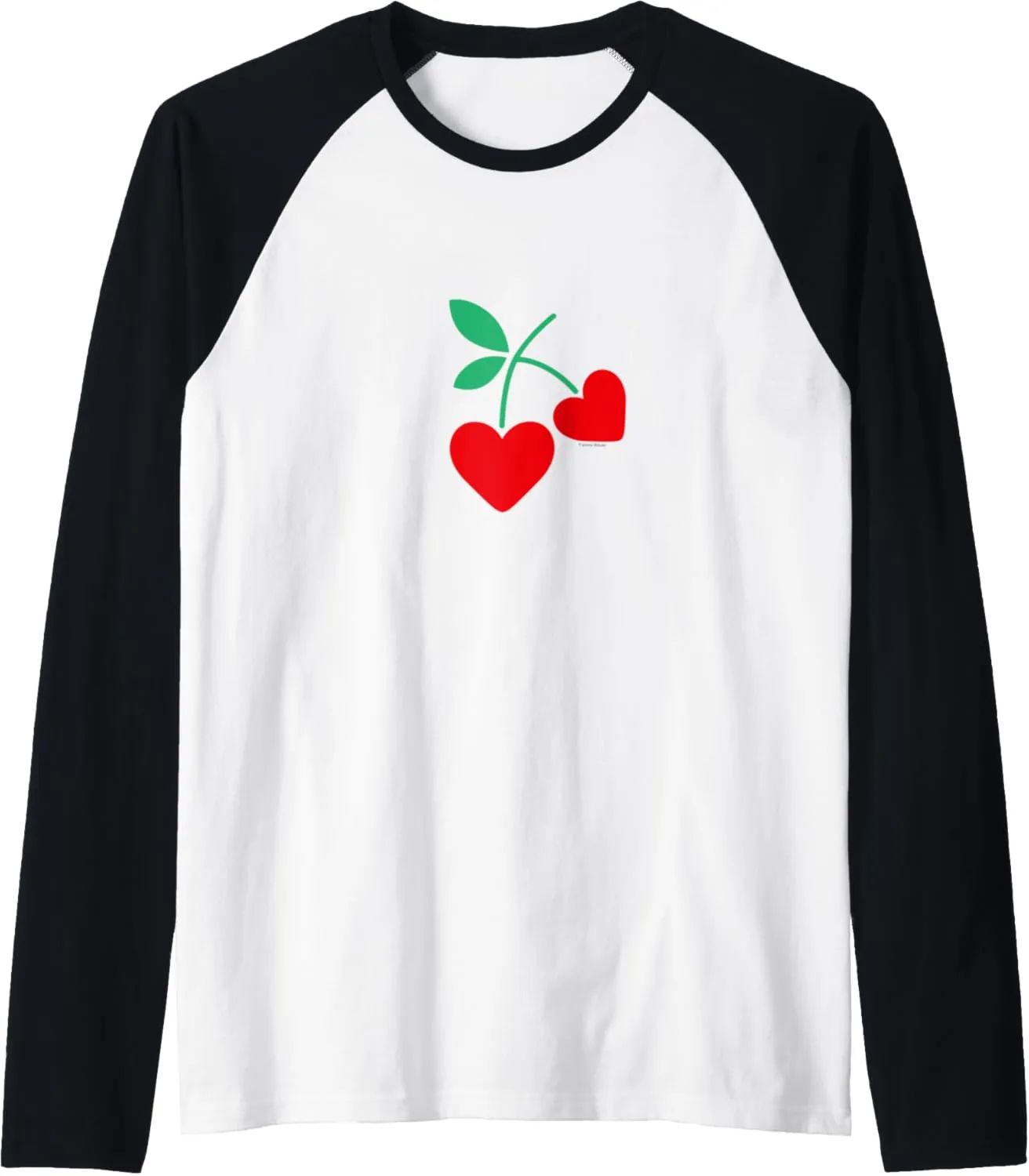 Heart cherry Raglan Baseball Tee