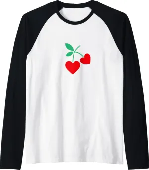 Heart cherry Raglan Baseball Tee