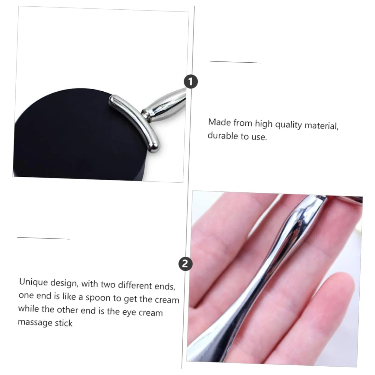 Hemoton 2 Sets Essence Bar Face Beauty T-shaped Makeup Sticks Double-end Mask Spoon Mini Eye Massage Roller Portable Skin Care Tools