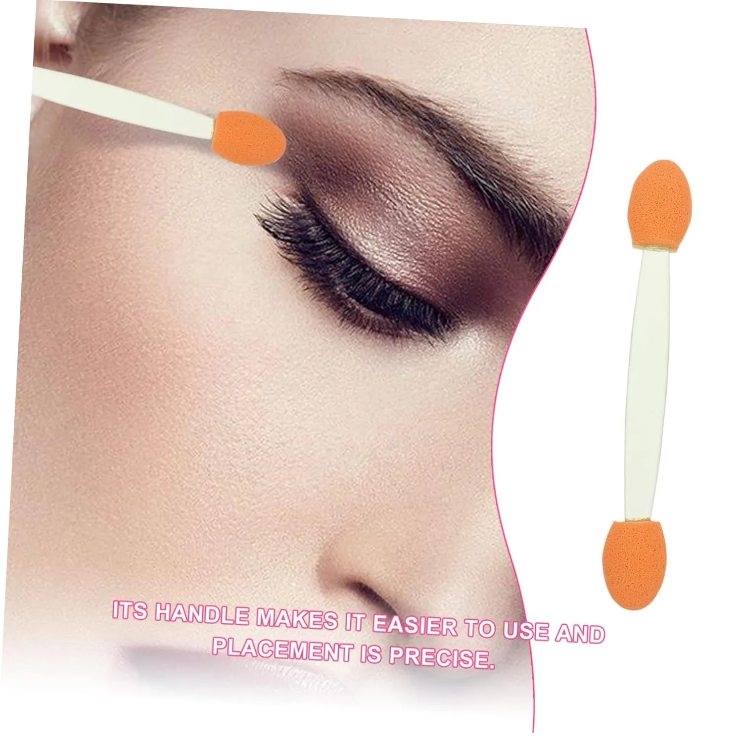 Hemoton 300pcs Double-end Sponge Brush Applicators for Eyeshadow Cosmetic Tools Skin-friendly for Makeup Artists Daily Use Lightweight Easy to Use