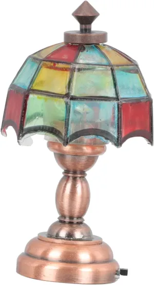HEMOTON Desk Lamp for Dollhouse Decor 1:12 Scale Battery Operated Colorful Lighting DIY Miniature House Supplies