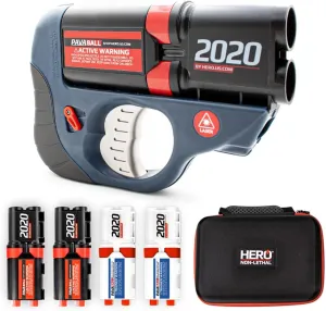 HERO 2020: Non-Lethal Gun - Self Defense Weapons for Home Defense - Compact, Easy-to-Conceal - PAVA Chemical Irritant - Pepper Spray Launch Projectile - Less Lethal Gun for Safety - Slate