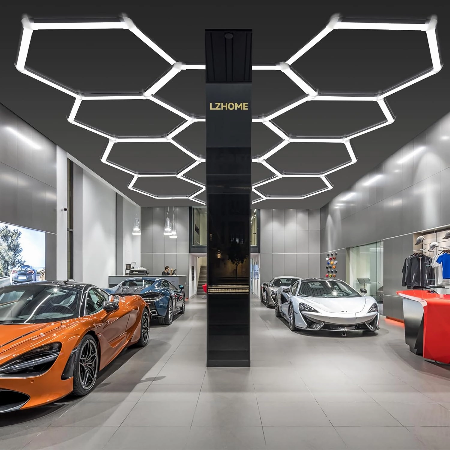 Hexagon Garage Light Fixture 50 Packs: 52800LM 480W Super Bright Honeycomb Led Lights, 5000K Natural White, Hexagon Light for Garage Basement Warehouse Gym Car Detailing Shop etc