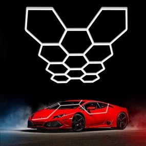 Hexagon Garage Light Fixture 50 Packs: 52800LM 480W Super Bright Honeycomb Led Lights, 5000K Natural White, Hexagon Light for Garage Basement Warehouse Gym Car Detailing Shop etc