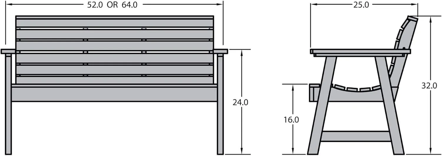 highwood Weatherly Garden Bench, 4 Feet, Federal Blue
