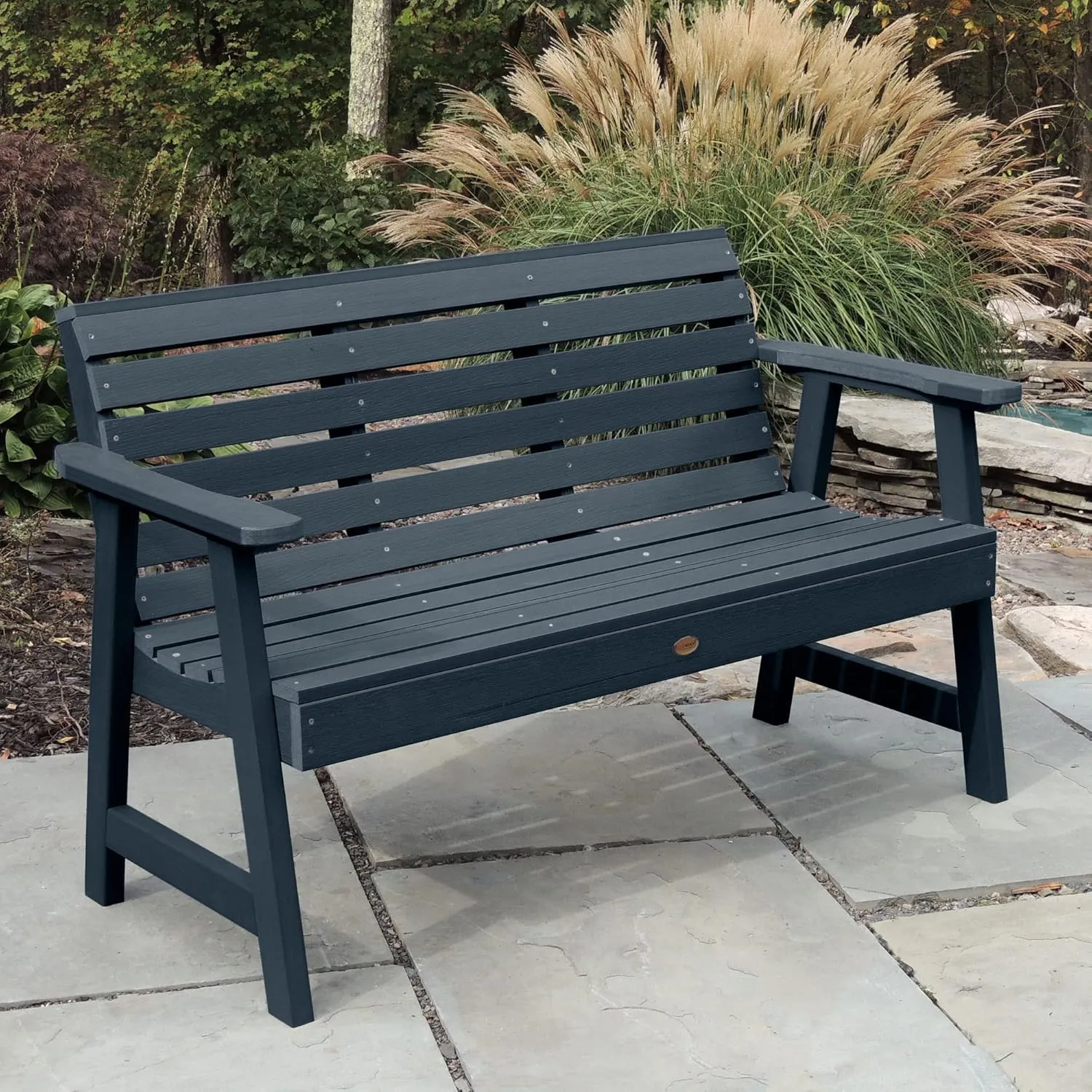 highwood Weatherly Garden Bench, 4 Feet, Federal Blue