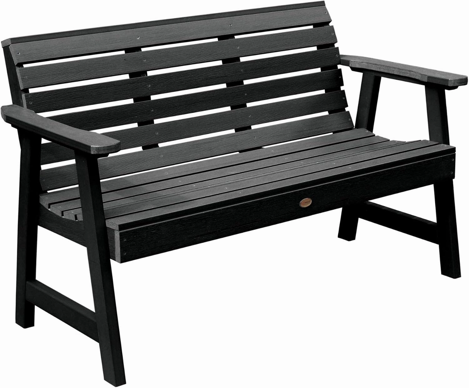 Highwood AD-BENW4-BKE Weatherly Garden Bench, 4 Feet, Black