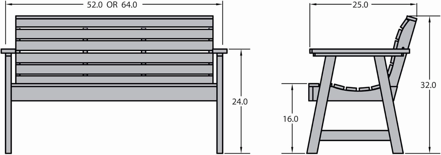 Highwood AD-BENW4-BKE Weatherly Garden Bench, 4 Feet, Black