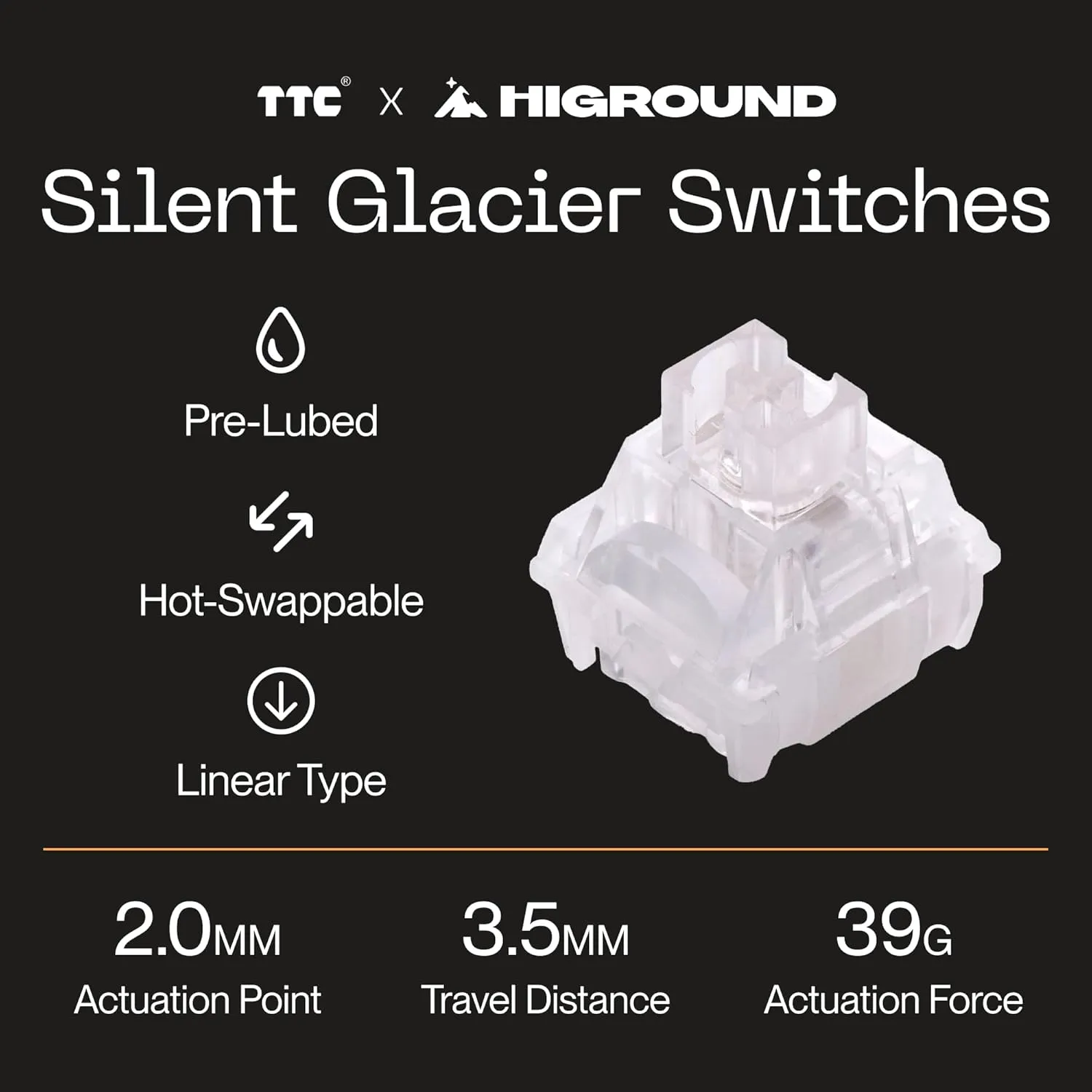 Higround Crystal Opal Basecamp 65% Mechanical USB Wired Gaming Keyboard, Silent Glacier Switches, Programmable RGB, Transparent/Translucent, Hot-Swappable, Deep Thock Creamy Sounding PC Keyboard