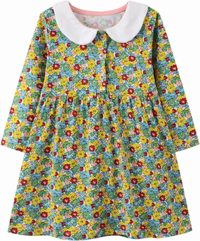 HILEELANG Toddler Girl Dress Long Sleeve Winter Christmas Clothes Cotton Casual Playwear Basic Tunic Outfit Dresses