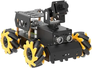 HIWONDER Raspberry Pi 5 4GB AI Vision Robot Car Kit, Mecanum Wheels, 2DOF HD Camera, Python Programming, Open Source DIY Robot Kit for Teens