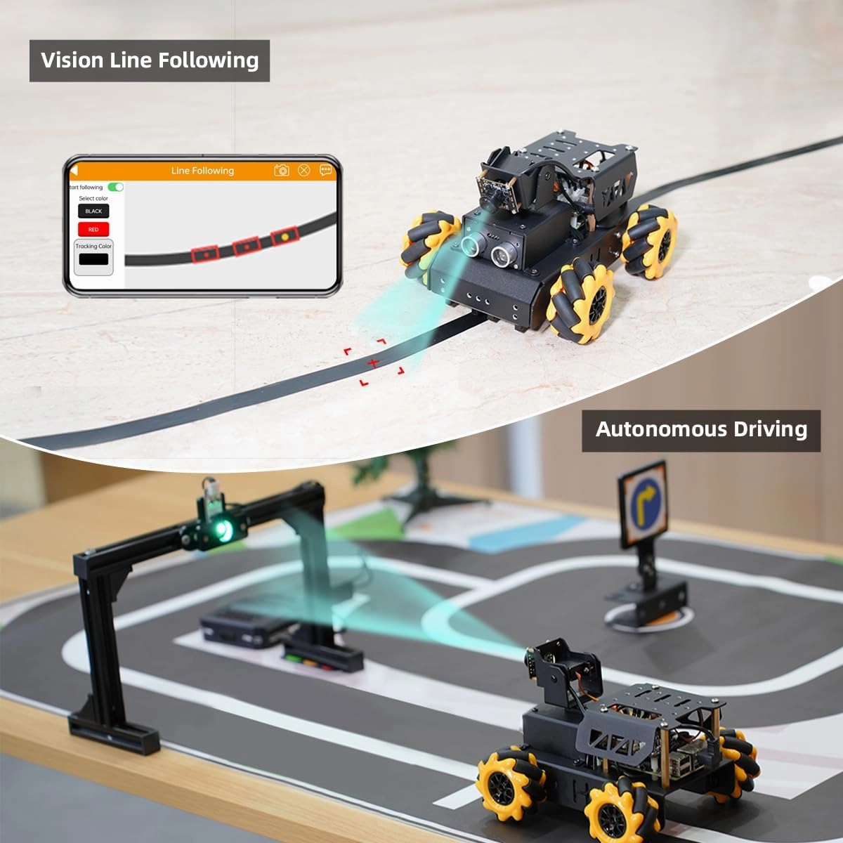 HIWONDER Raspberry Pi 5 8GB AI Vision Robot Kit with Mecanum Wheels, 2DOF HD Camera, Python Programming, Open Source DIY Kit for Teens