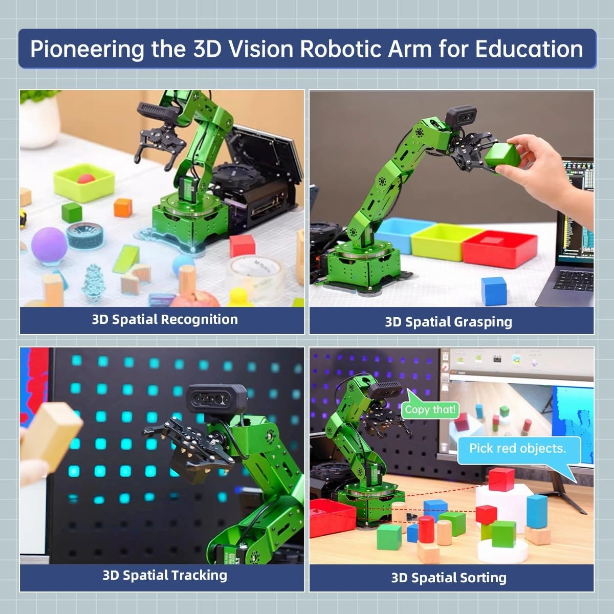 HIWONDER ROS Robotic Arm for Jetson Nano 6DOF Flexible Robot Arm Kits Open Source AI Vision Programming Smart Robot for ROS Education Learning, JetArm Standard Kit & Jetson Nano 4GB