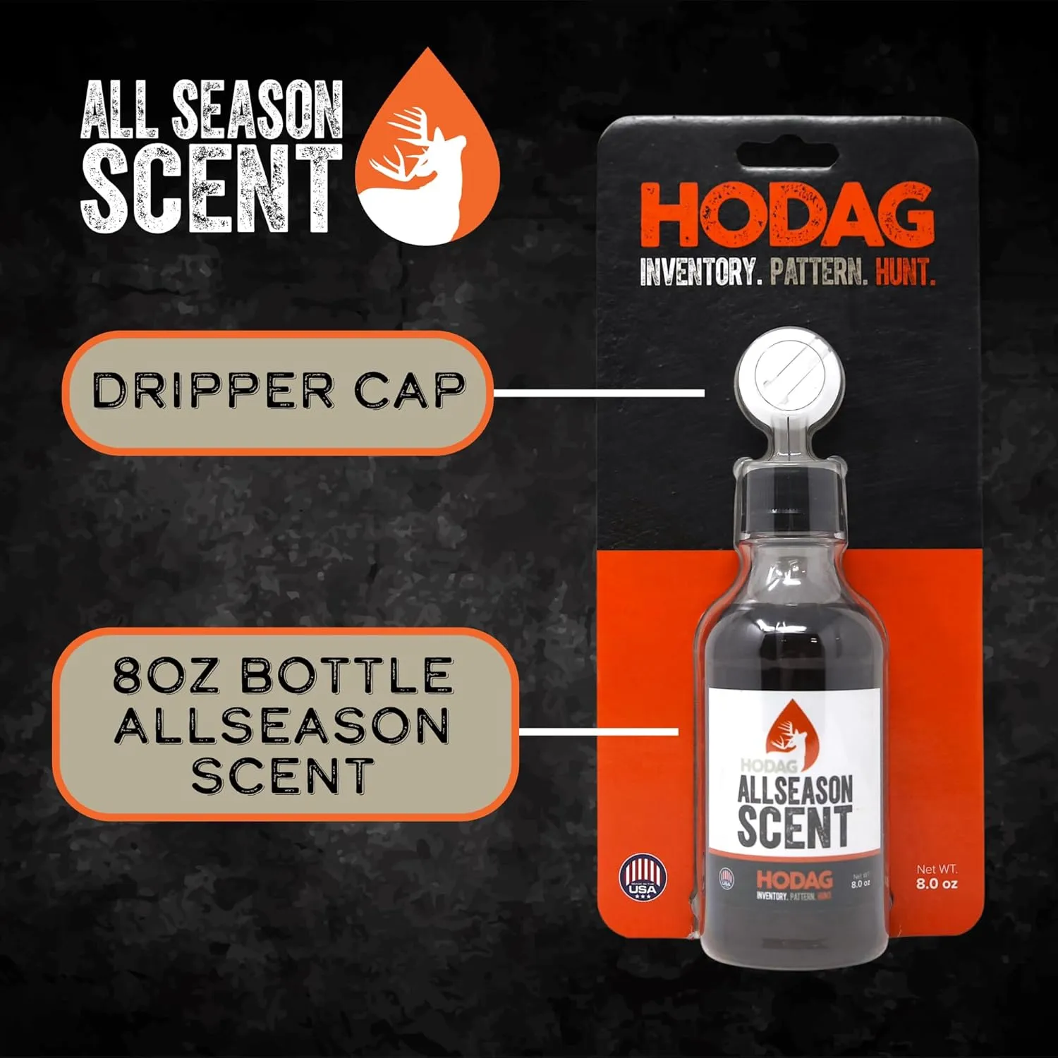 HODAG AllSeason Scent (8 oz) | Jumpstart Deer Interaction | Deer Hunting Accessories | Deer Hunting Gear | Trail Camera Accessory | Bow Hunting Accessories | Deer Hunting Gifts | Deer Attractant