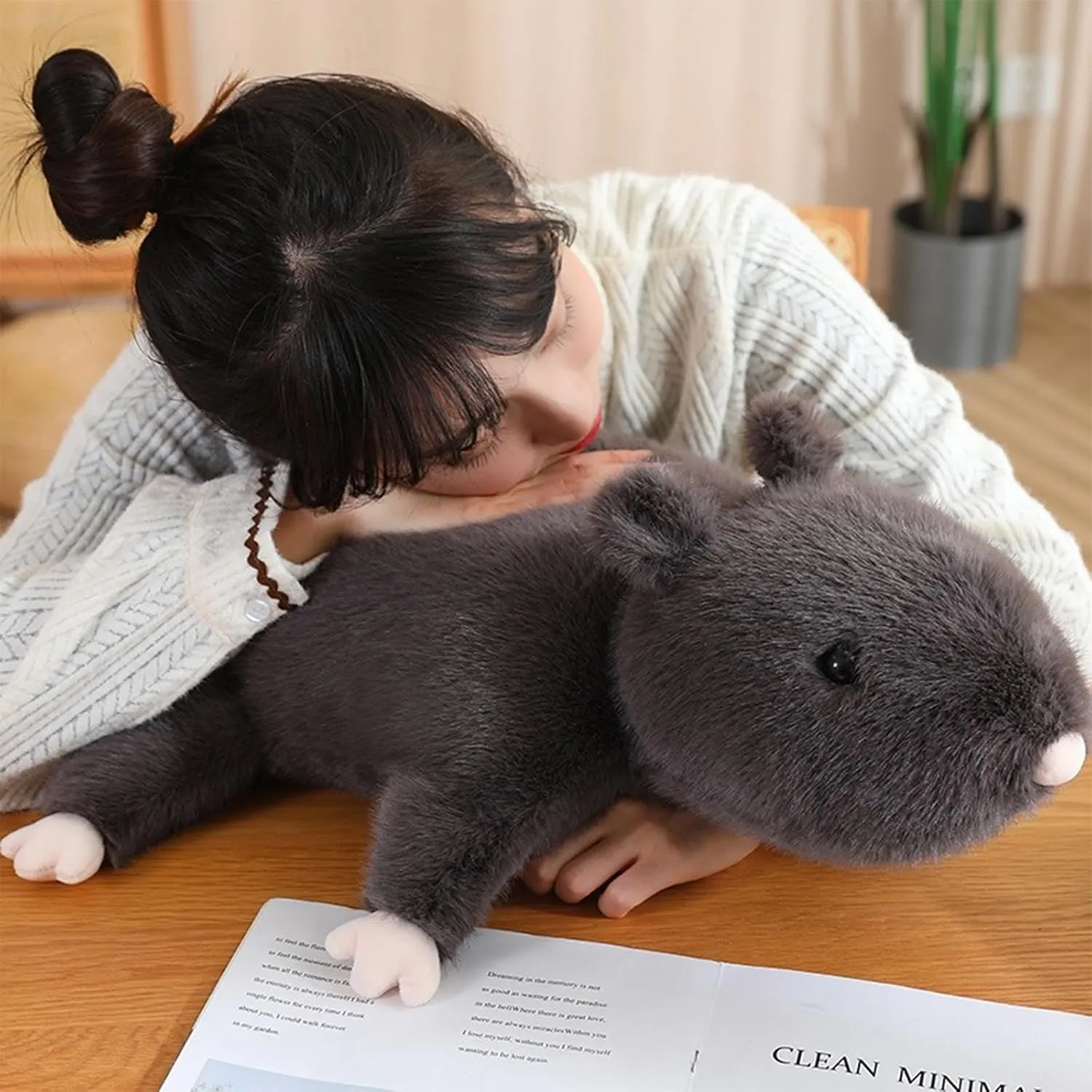 Hofun4U Mouse Stuffed Animal, Rat Plush Pillow, Mouse Stuffed Plush Toy, Gift for Kids Adults (19 inch)