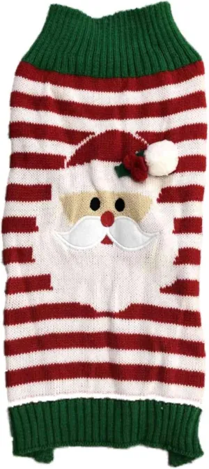 Holiday Time SimplyDog Winter Holiday Santa Ribbed Knit Christmas Sweater (Small)