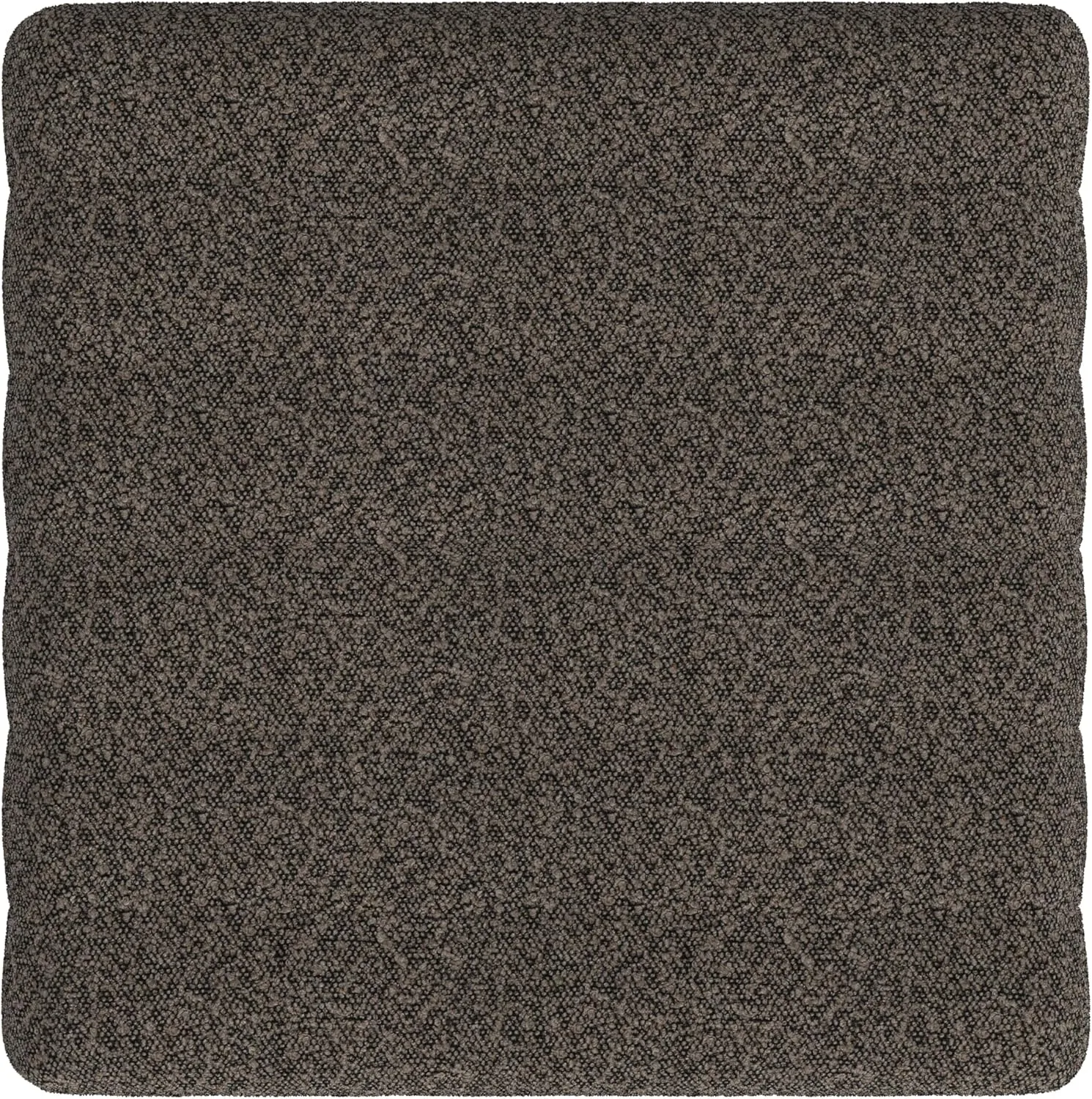 HomePop Modern Channel Tufted Ottoman Home Décor|Ottoman for Living Room & Bedroom - Dark Brown Boucle