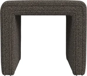HomePop Modern Channel Tufted Ottoman Home Décor|Ottoman for Living Room & Bedroom - Dark Brown Boucle