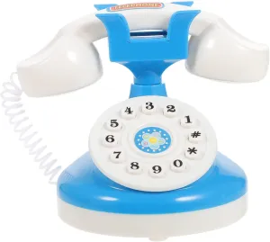 Homoyoyo Retro Corded Landline Phone, Plastic Old Fashion Telephone Simulation Telephone Early Educational Pretend Role Play Interactive Vintage Decor 4.13X3.54X3.14In
