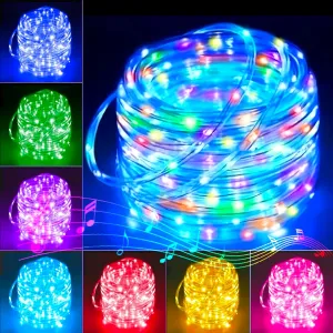 Honche Smart LED Fairy String Light USB 10M/33FT Rainbow Light Waterproof Remote/app Control Outdoor Indoor Rope Lights DIY Color Changing Christmas -mas String Light for Bedroom Garden Cafe