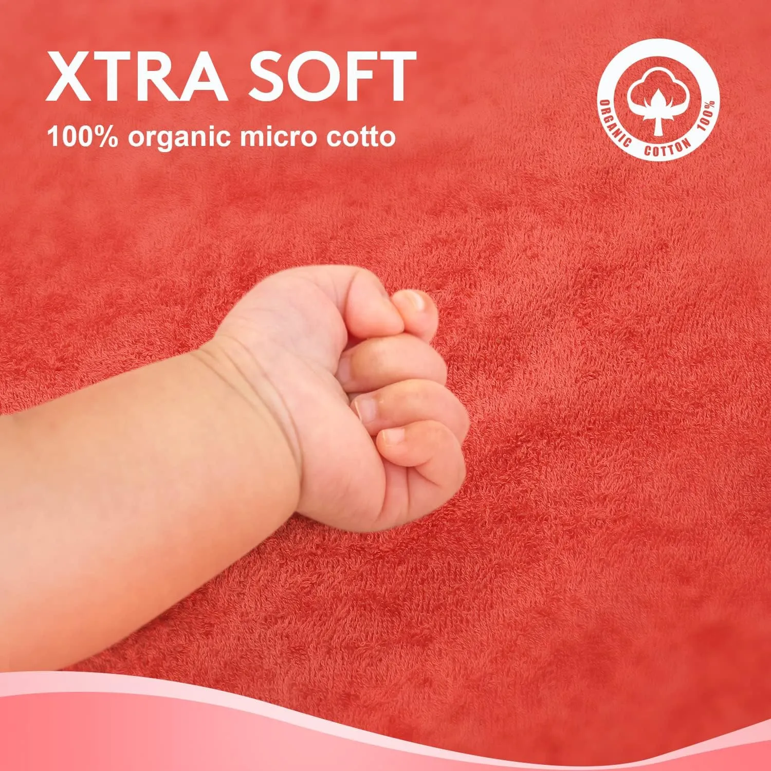 Hooded Towel for Kids 100% Cotton Ultra Soft with Unique Animal Design Large for Infants 3-10 Years (Fox)