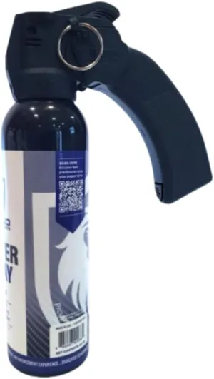 Hottest Pepper OC Spray with 1.4 MC Plus UV Marking Dye, 9 Ounce Stream, Police Carry Model, Long Range Stream, Maximum Legal Strength. Pistol Grip Can