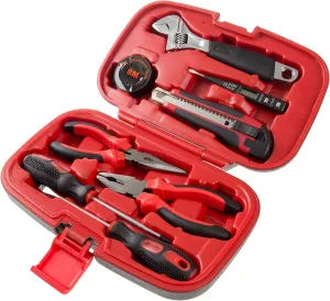 Household Hand Tools - 9-Piece Tool Set Includes Adjustable Wrench, Screwdriver, Pliers, and More - Tool Kit for the Home, Office, and Car by Stalwart