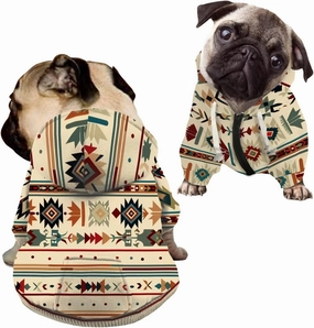 Howilath Aztec African Tribal Dog Hooded Clothes Puppy Sweatshirt with Hood Lightweight Warm Outfit Pets Puppy Shirts Tracksuits - M